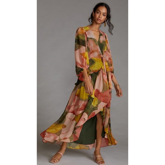 anthropologie hutch geo wrap maxi dress Anthropologie Hutch Geo Wrap Maxi Dress Size XS